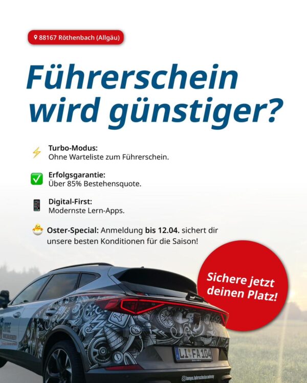 Führerschein wird günstiger? 👀🚗💨 Ja — jetzt ist der perfekte Zeitpunkt, um durchzustarten! 🔥 Bei…
