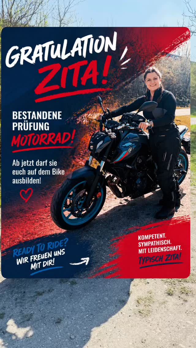 🏍️🔥 BIG NEWS bei der Lange FahrschulAcademy 🔥🏍️ Unsere liebe Zita hat ihre Motorrad-Prüfung erfolgreich…
